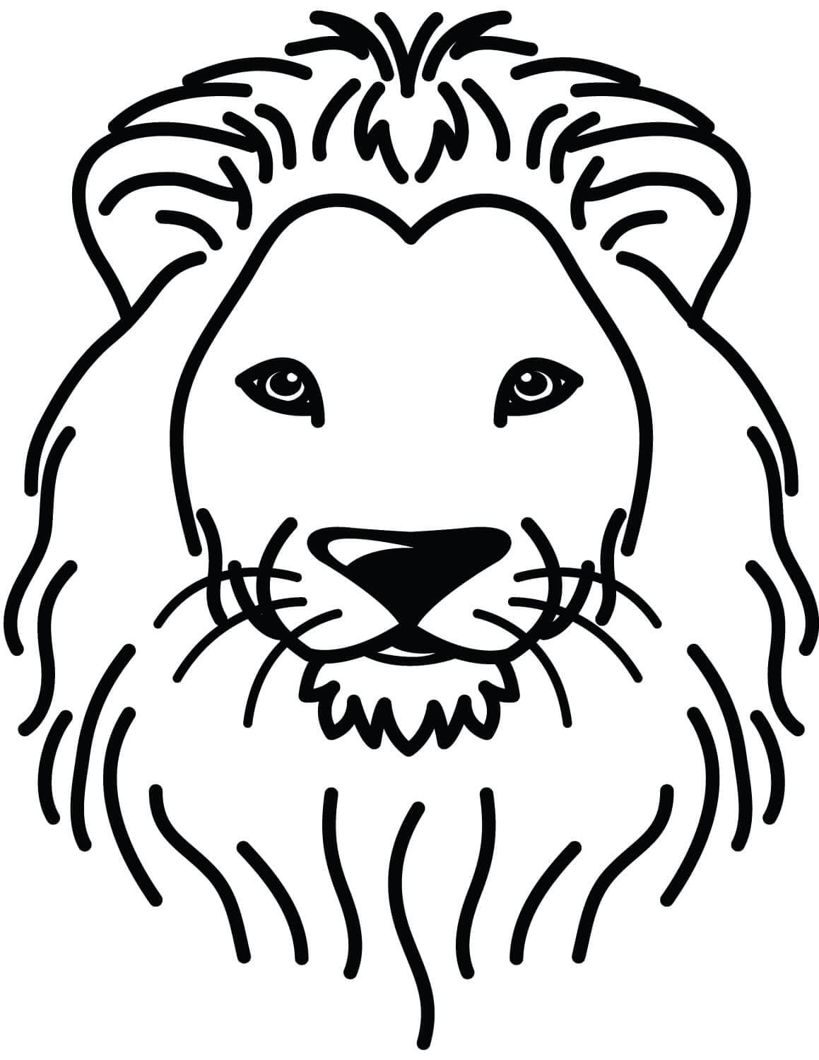 Old Lion Face coloring page