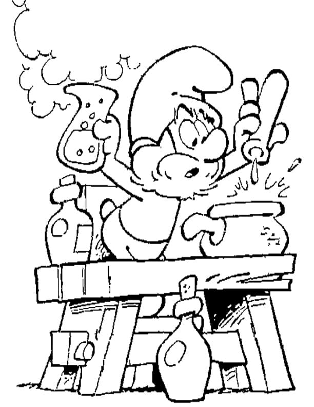 Papa Smurf in The Smurfs coloring page