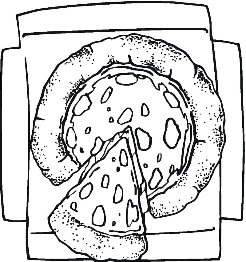 Pizza in a Box coloring page