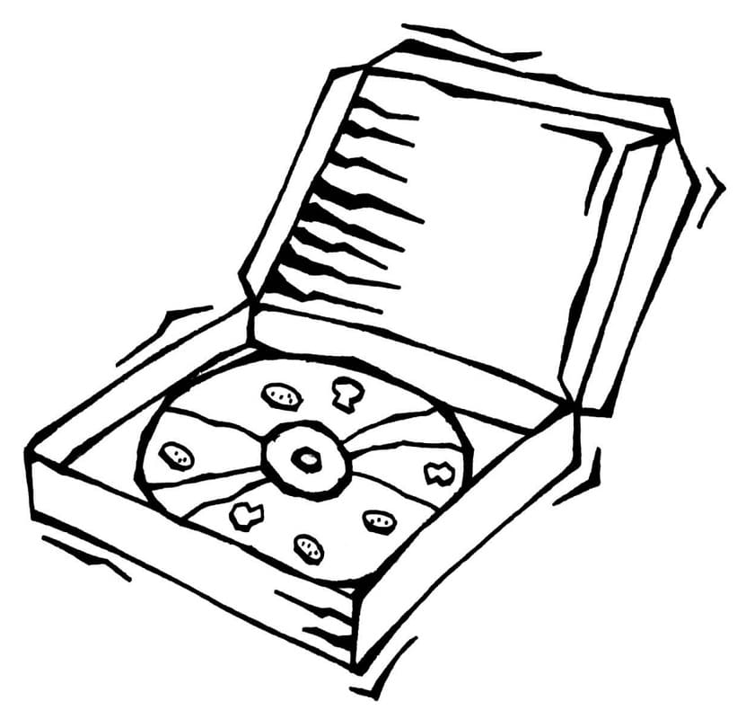 Pizza in the Box coloring page