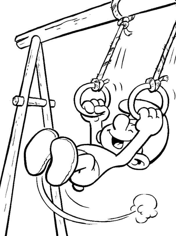 Playful Smurf coloring page