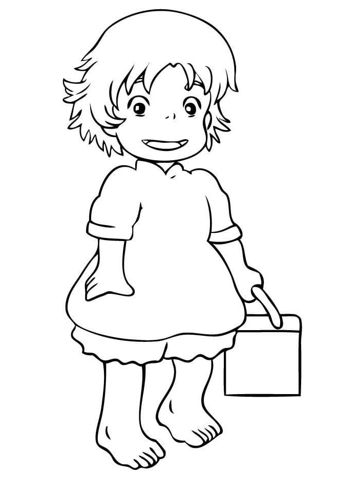 Pretty Ponyo coloring page