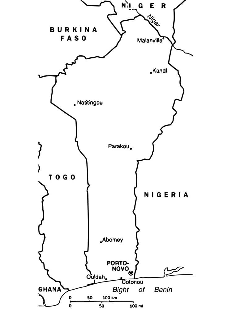 Print Benin Map coloring page