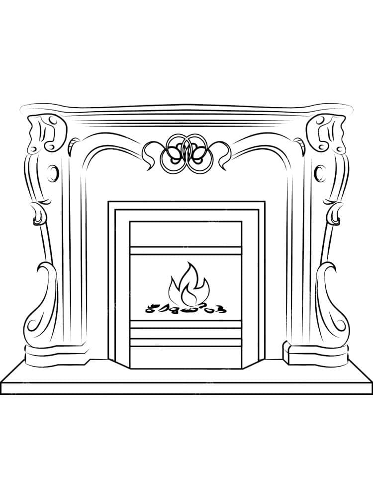 Print Fireplace coloring page - Download, Print or Color Online for Free