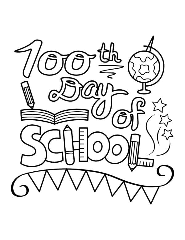 Printable 100th Day Of School coloring page