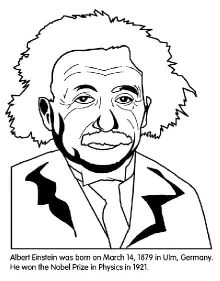 Printable Albert Einstein coloring page