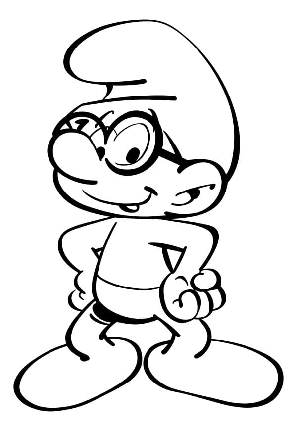 Printable Brainy Smurf coloring page