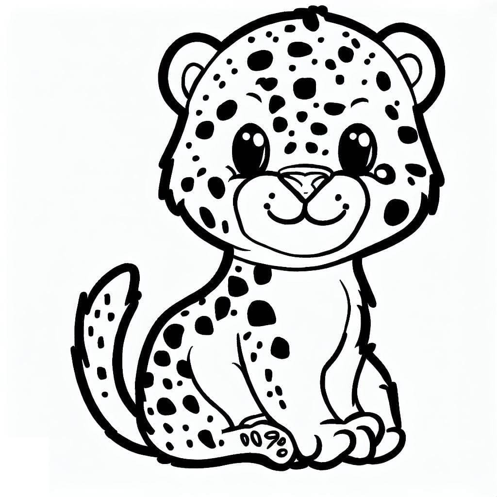 Printable Cute Cheetah coloring page - Download, Print or Color Online ...
