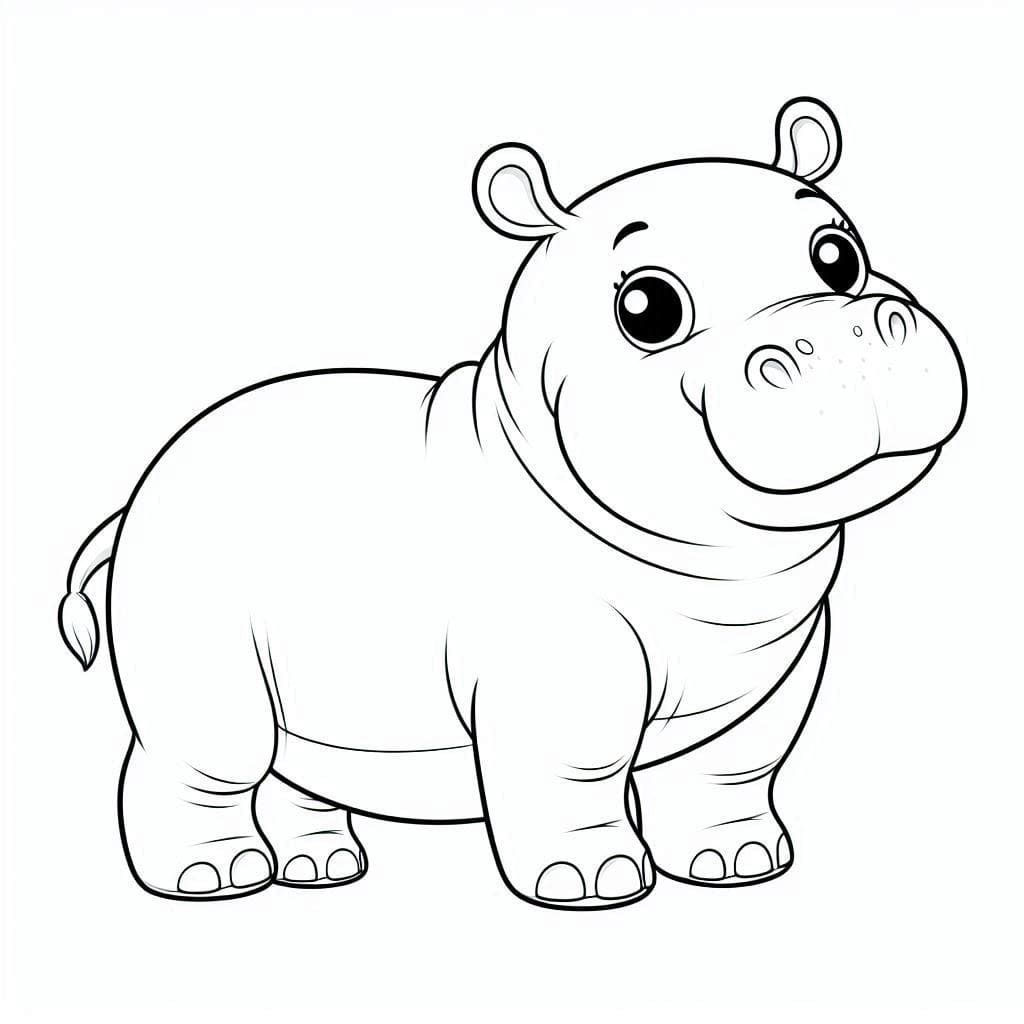 Printable Cute Hippo