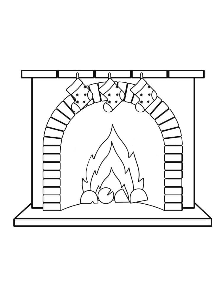 Printable Fireplace coloring page