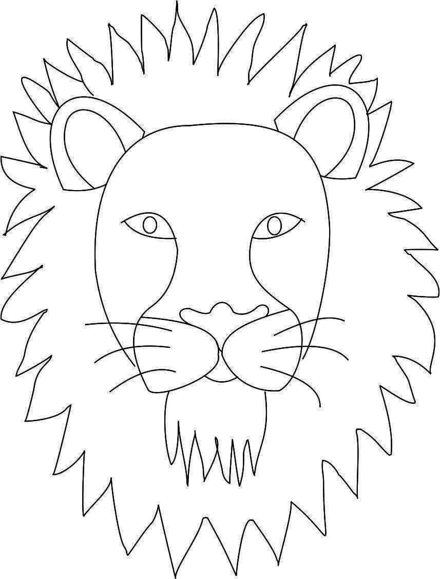 Printable Lion Head Picture coloring page