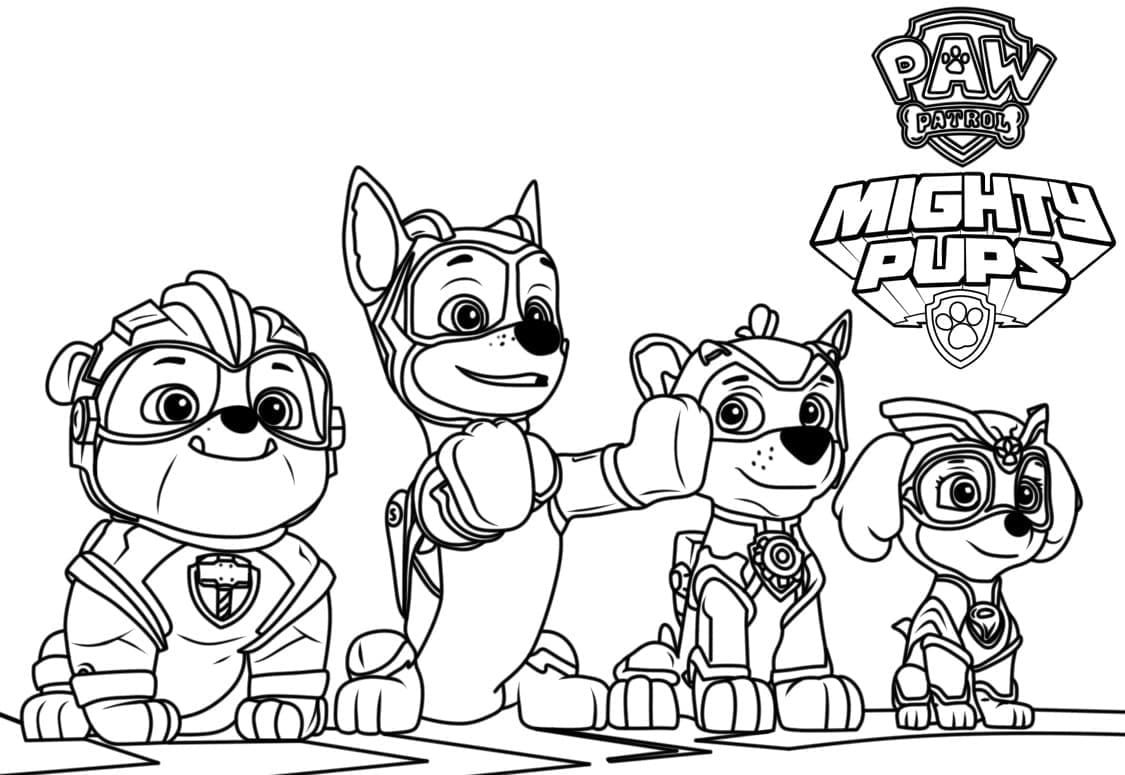 Coloriage Chase from Pat Patrouille Mighty Pups à imprimer  Paw patrol  coloring pages, Paw patrol coloring, Unicorn coloring pages