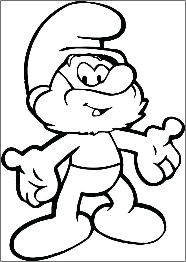 Printable Papa Smurf coloring page