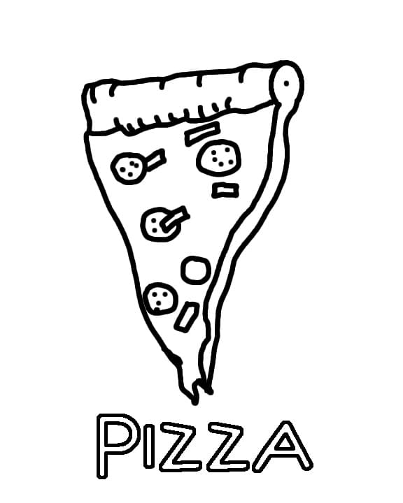 Printable Pizza Slice coloring page