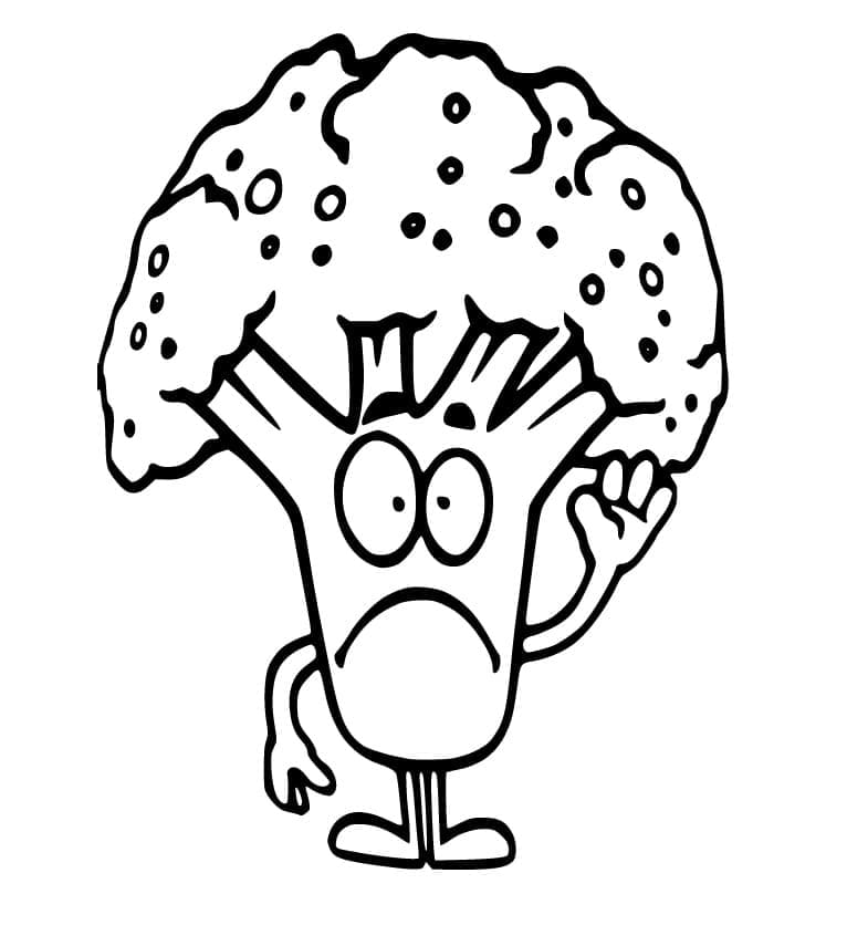 Sad Broccoli coloring page