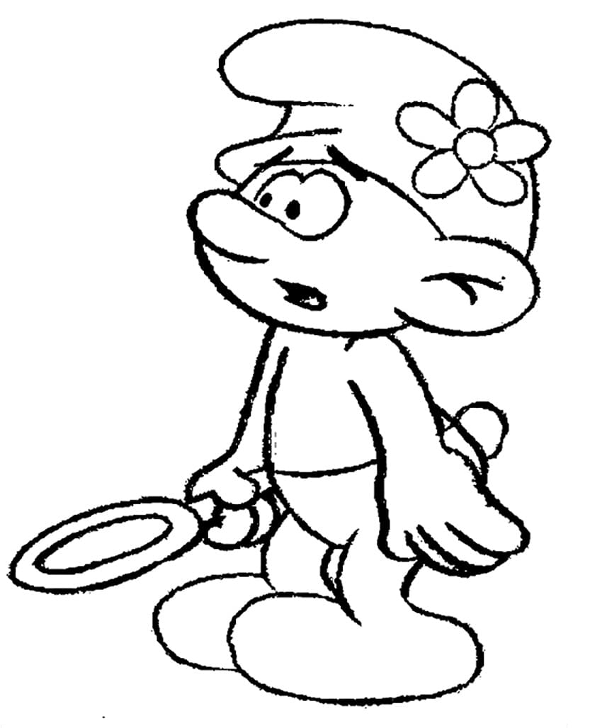 Sad Vanity Smurf coloring page