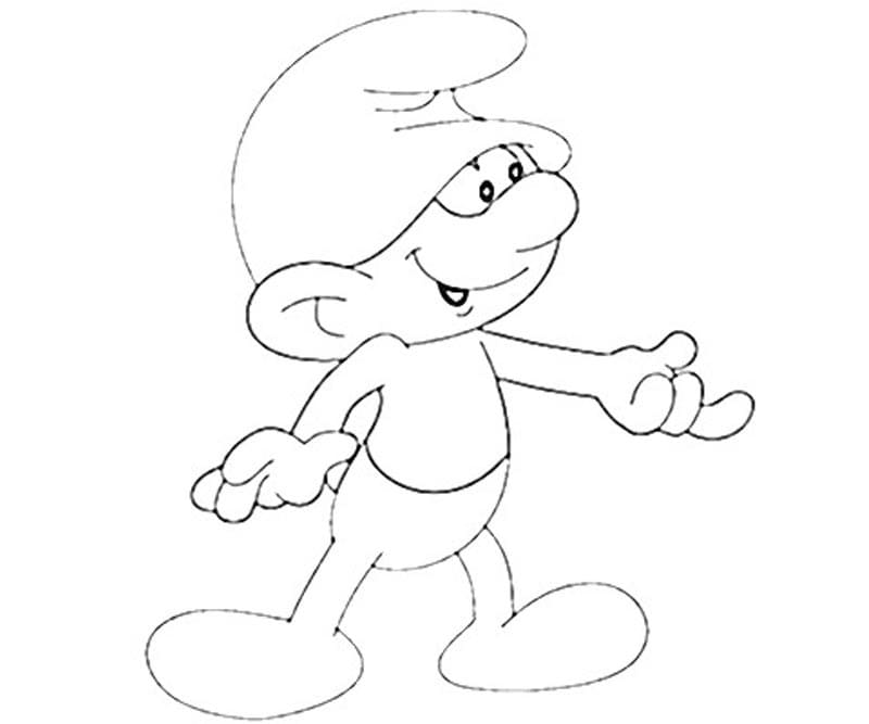 Simple Clumsy Smurf coloring page