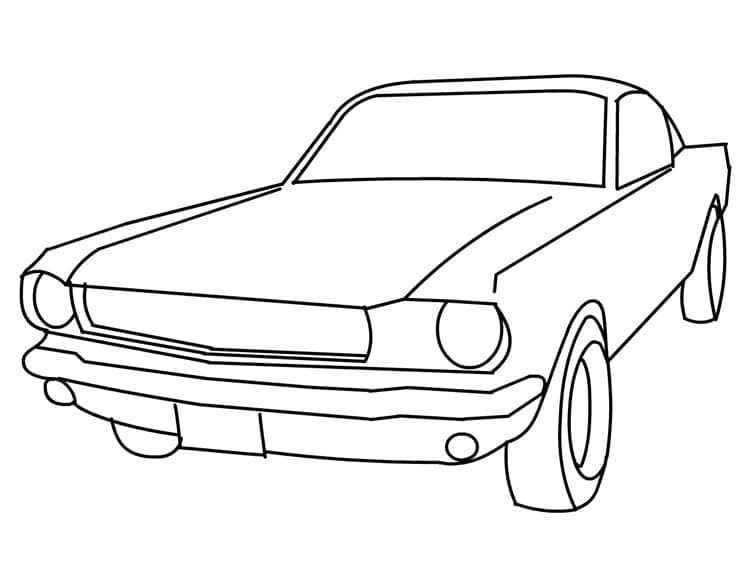 Simple Mustang coloring page