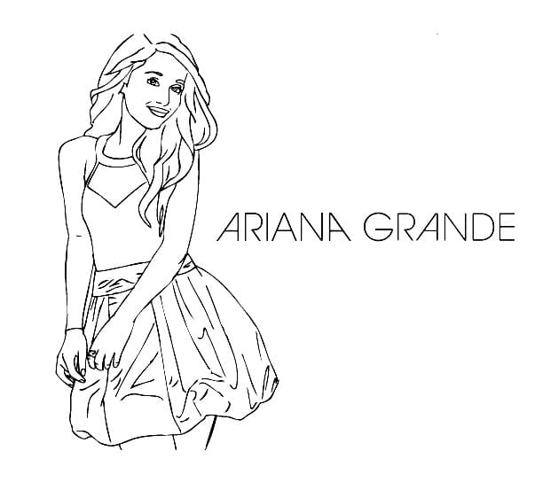 Singer Ariana Grande coloring page