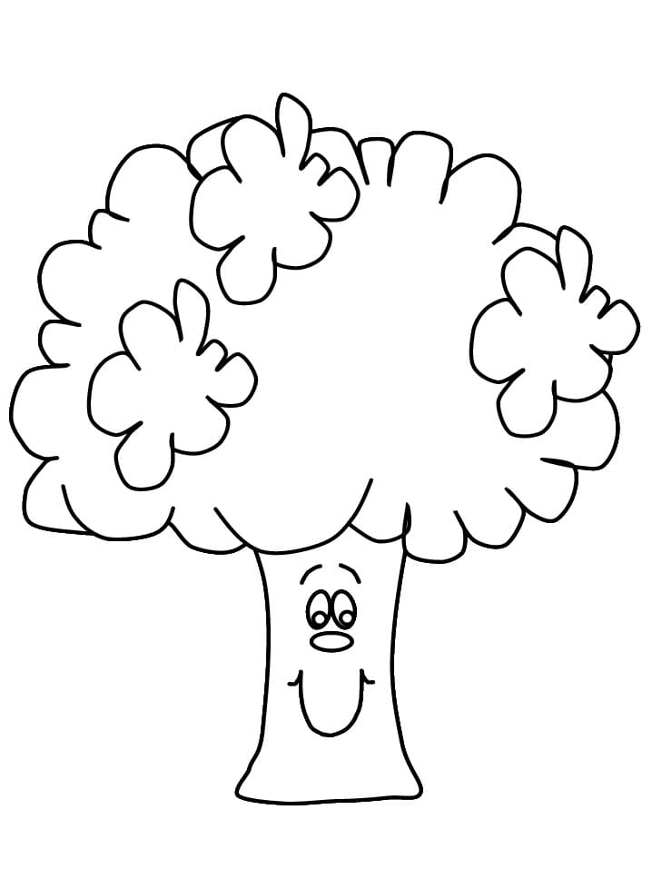 Smiling Broccoli coloring page