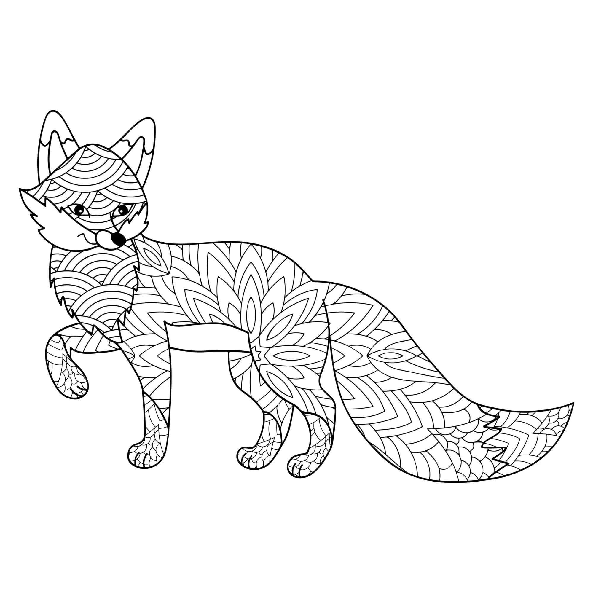 Fox Mandala coloring pages