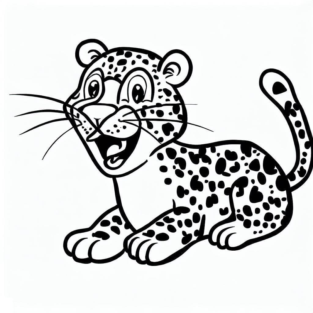 Smiling Leopard coloring page - Download, Print or Color Online for Free