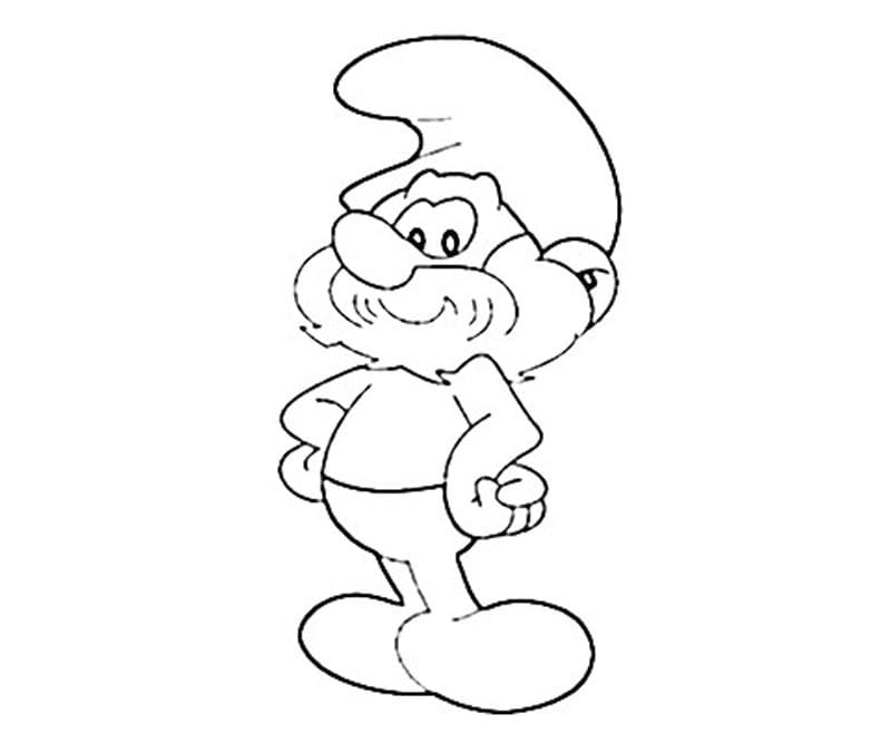 Smiling Papa Smurf coloring page