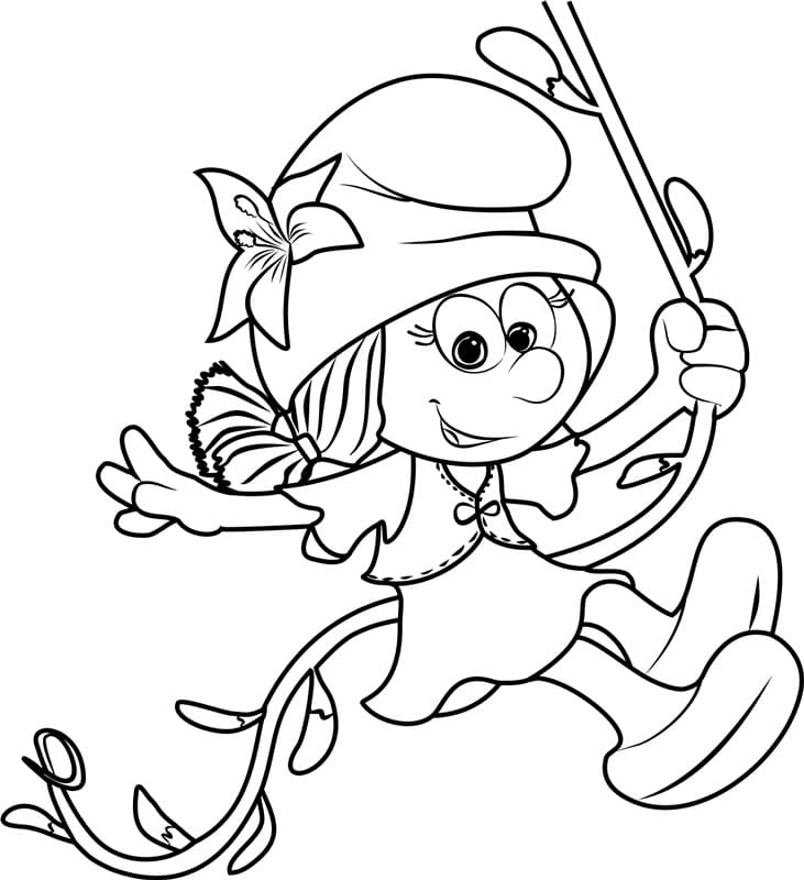 Smurflily from The Smurfs coloring page