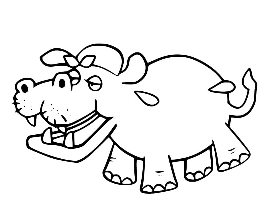 Stupid Hippo coloring page