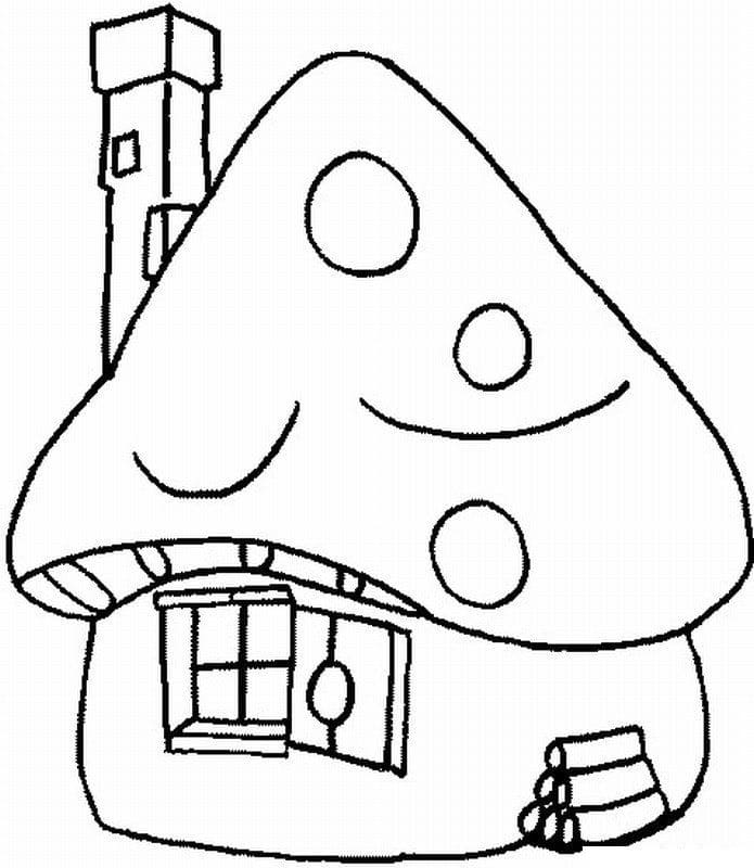 The Smurfs House coloring page