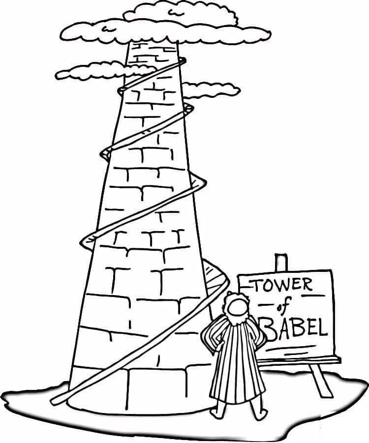 Tower of Babel – Sheet 1 coloring page