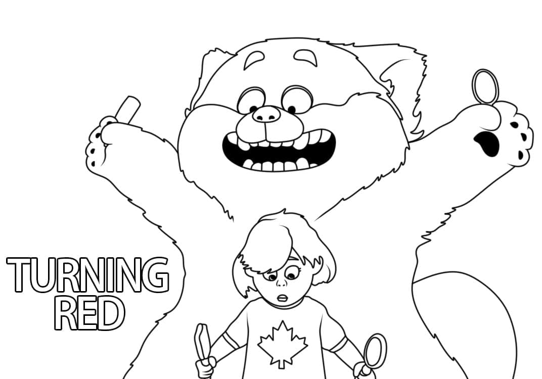 Turning Red Printable For Kids coloring page