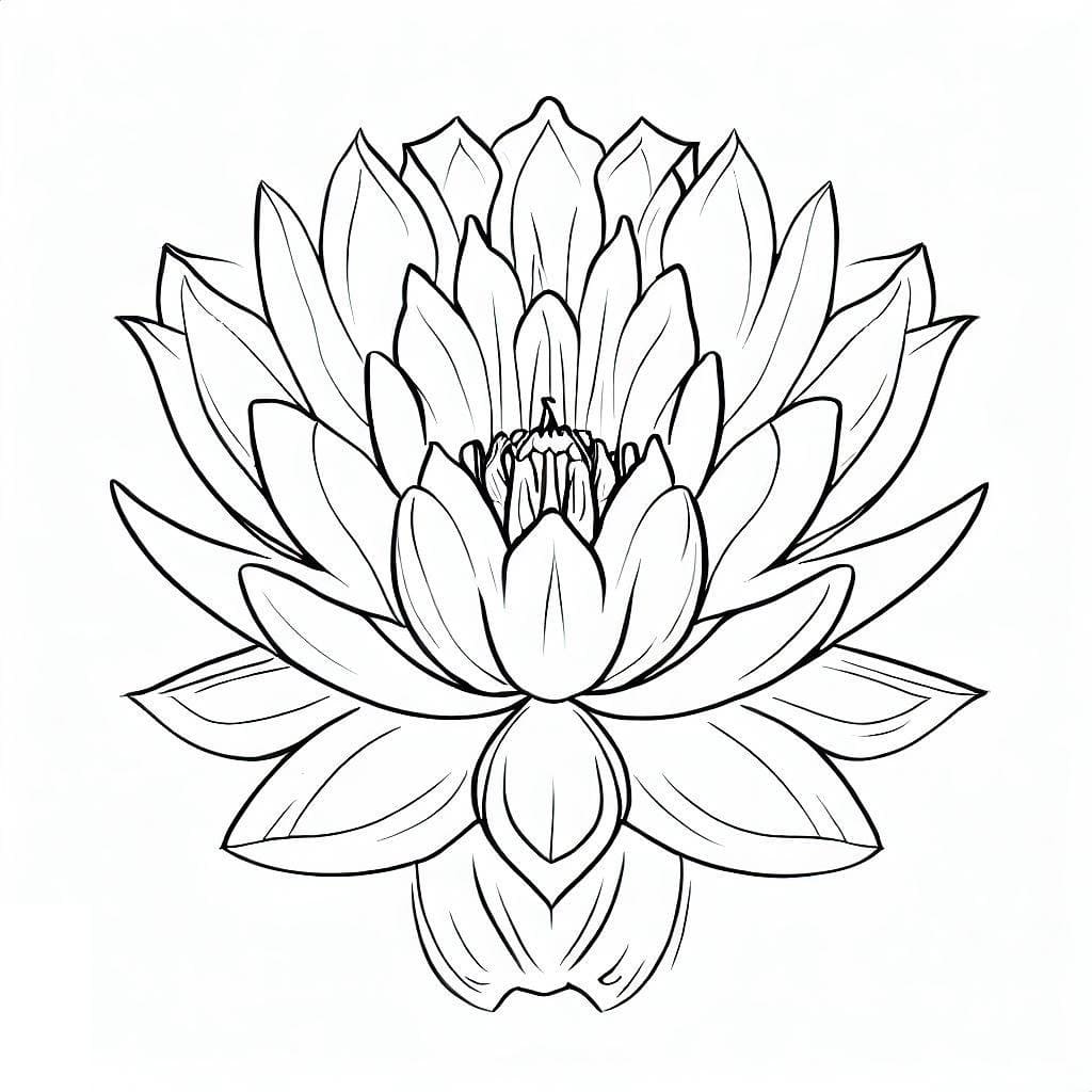 Very Beautiful Lotus Flower coloring page - Download, Print or Color ...