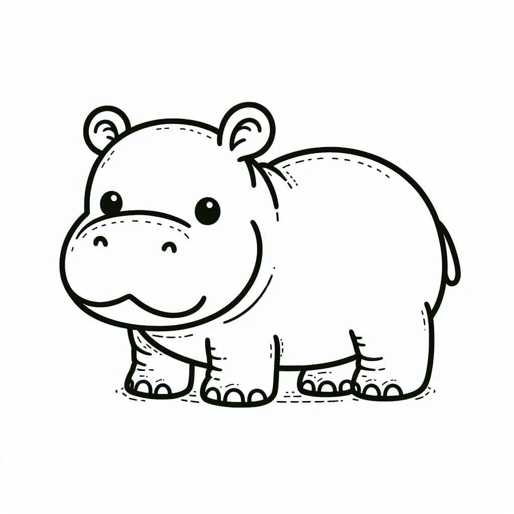 Very Cute Hippo coloring page