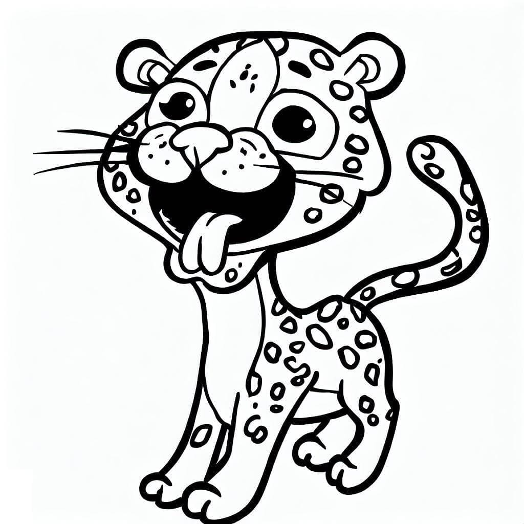 Very Funny Cheetah coloring page - Download, Print or Color Online for Free