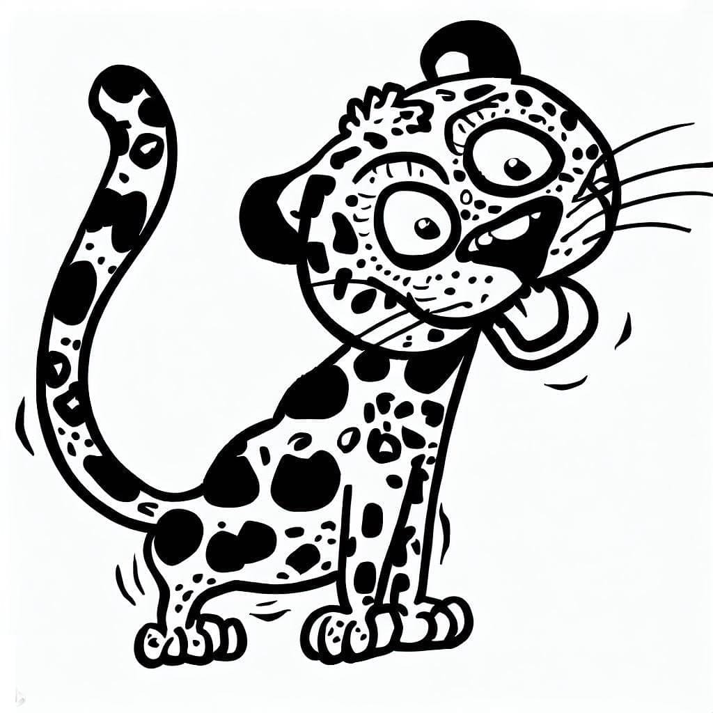 Very Funny Leopard coloring page - Download, Print or Color Online for Free