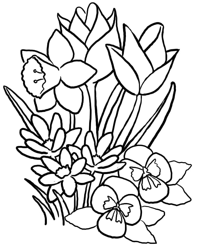 Very Lovely Tulips coloring page