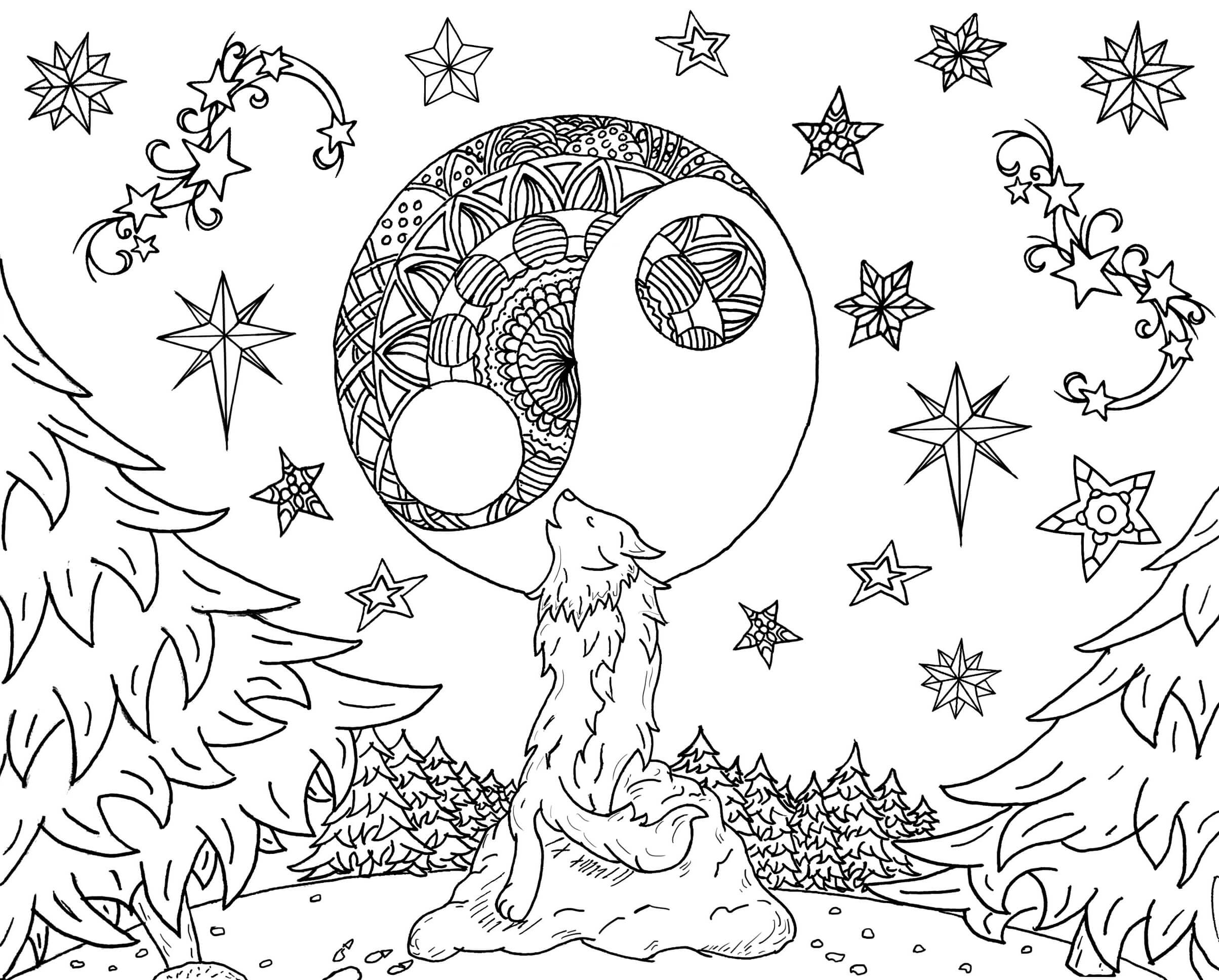 Wolf Mandala coloring pages - ColoringLib