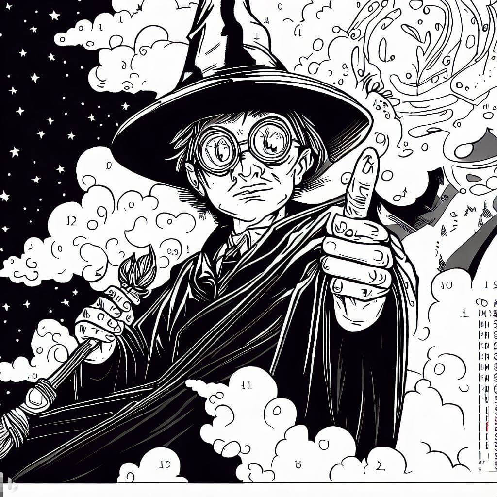 Cool Harry Potter Color By Number coloring page