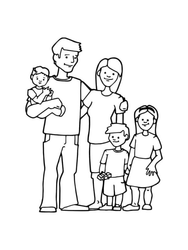 A Family coloring page