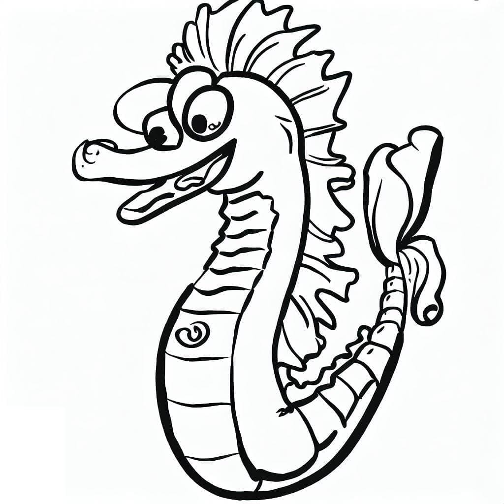 A Funny Seahorse coloring page - Download, Print or Color Online for Free