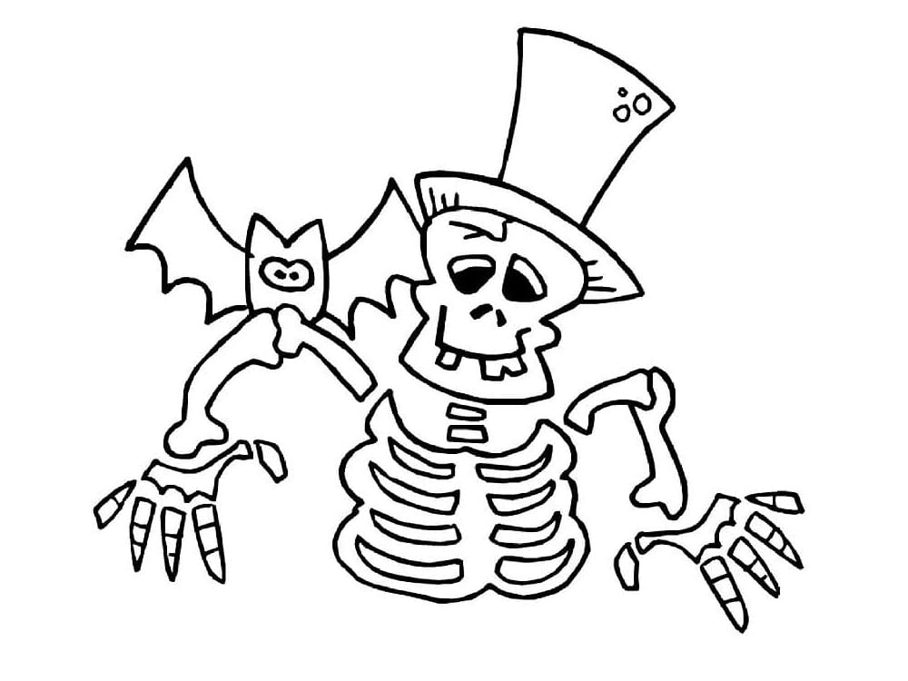 A Halloween Skeleton coloring page