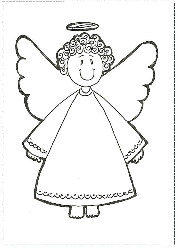 A Happy Angel coloring page