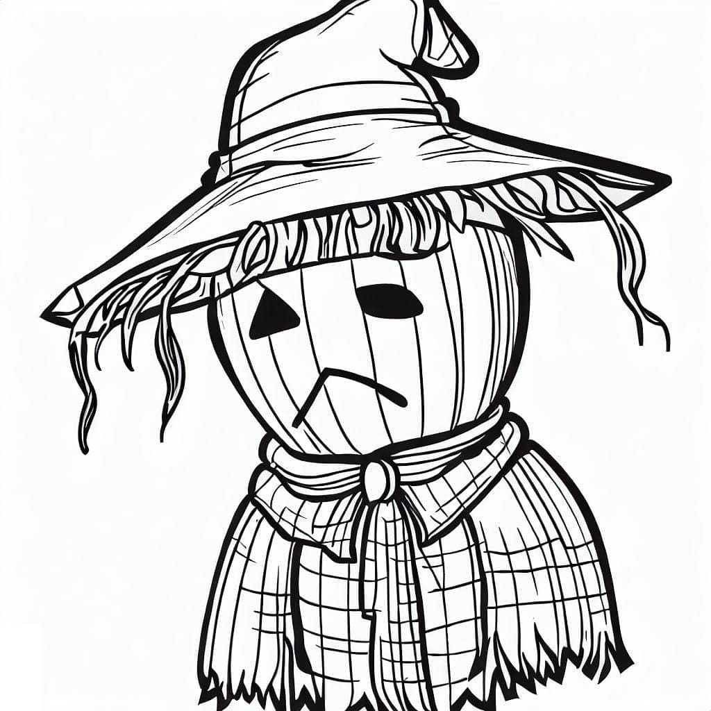 A Sad Scarecrow Coloring Page Download Print Or Color Online For Free