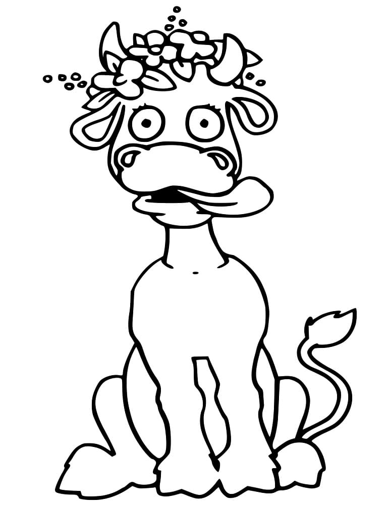 A Silly Cow coloring page