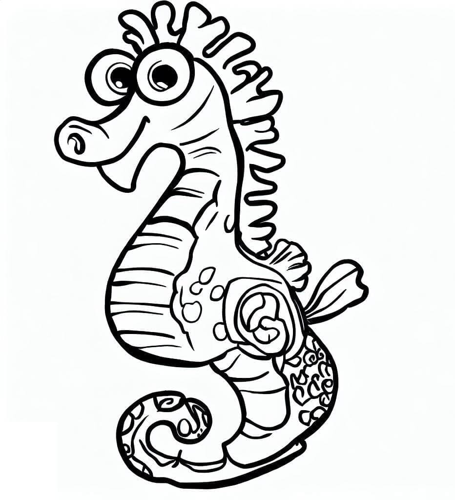 A Smiling Seahorse coloring page - Download, Print or Color Online for Free