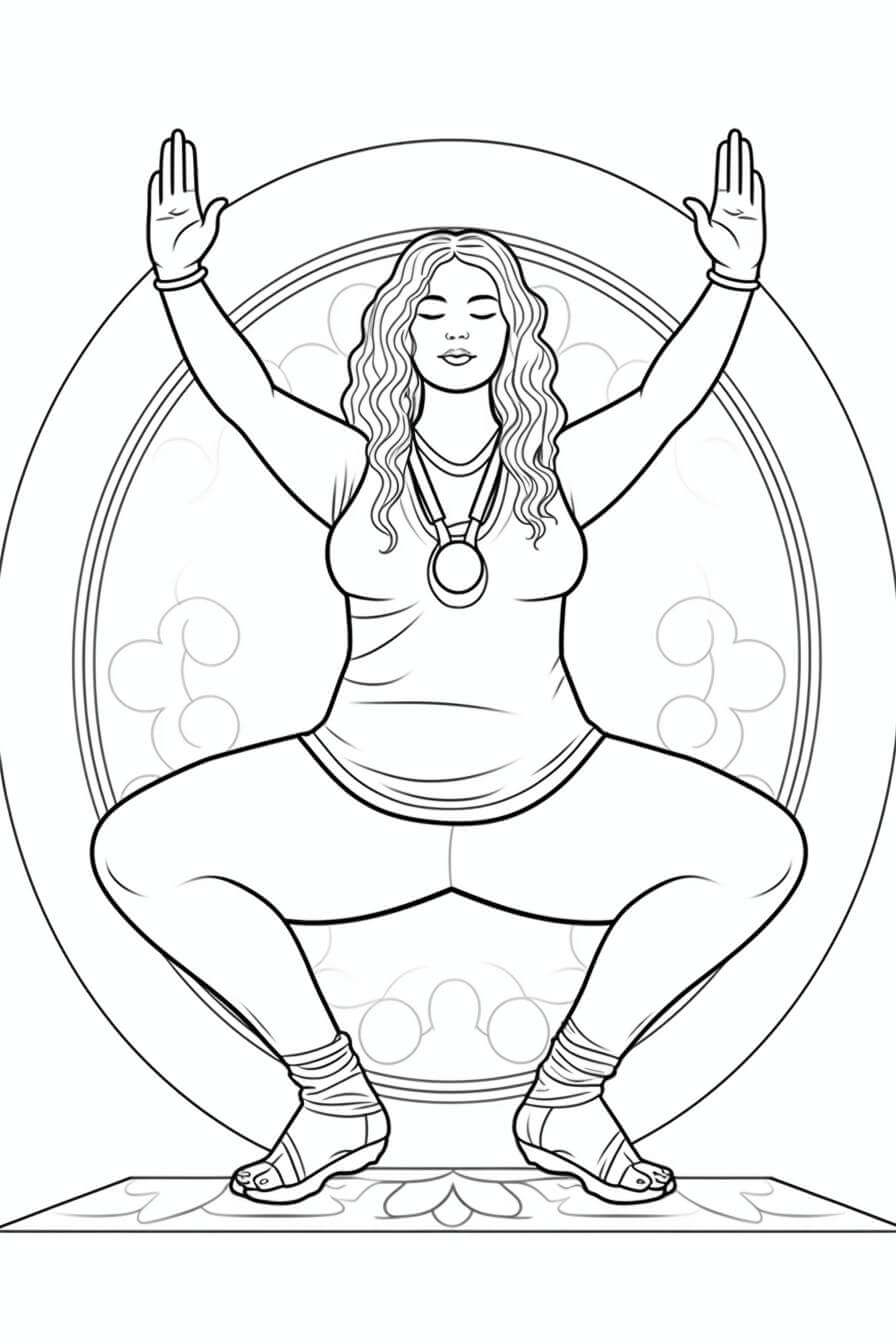 Coloring Pages - character in Yoga pose Vector character illustration.  3333251 Vector Art at Vecteezy