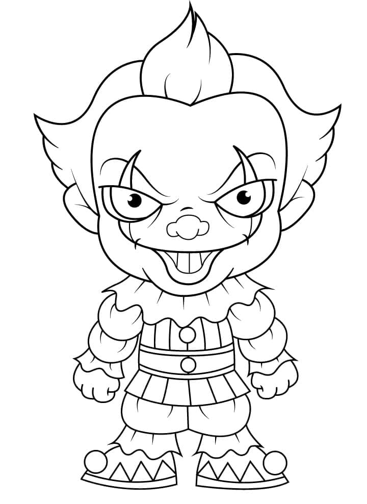 Adorable Pennywise coloring page