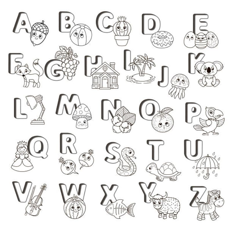 Alphabet Letter A Z Sheet 5 Coloring Page Download Print Or 