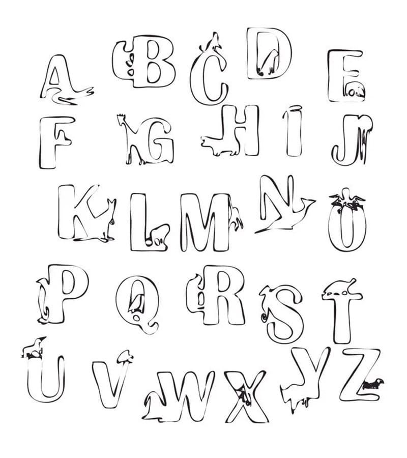 Alphabet & Letter A-Z – sheet 7 coloring page